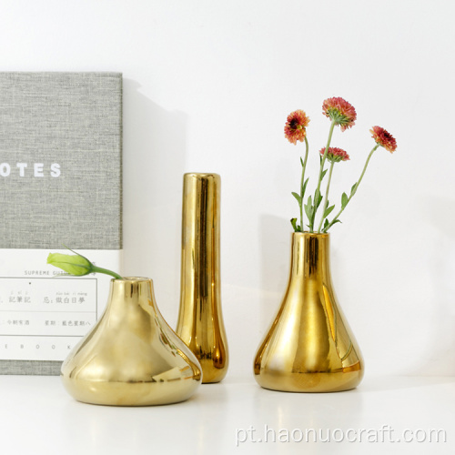decoração minimalista em ouro europeu enfeites de sala de estar com flores
